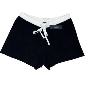 NWT Lulus Knit Shorts Womens XL Black Drawstring Stretchy Cozy Chic Lounge Wear